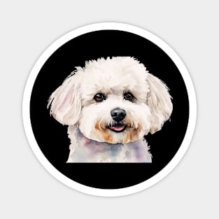 Watercolor Bichon Frise Face Magnet